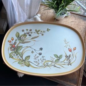 Vintage Large Melamine Tray Harvest Pattern ST MICHAEL Oval